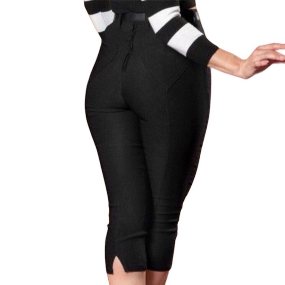 *NWT* Pinup Girl Clothing Traci Lords High Waisted Black Capri pants